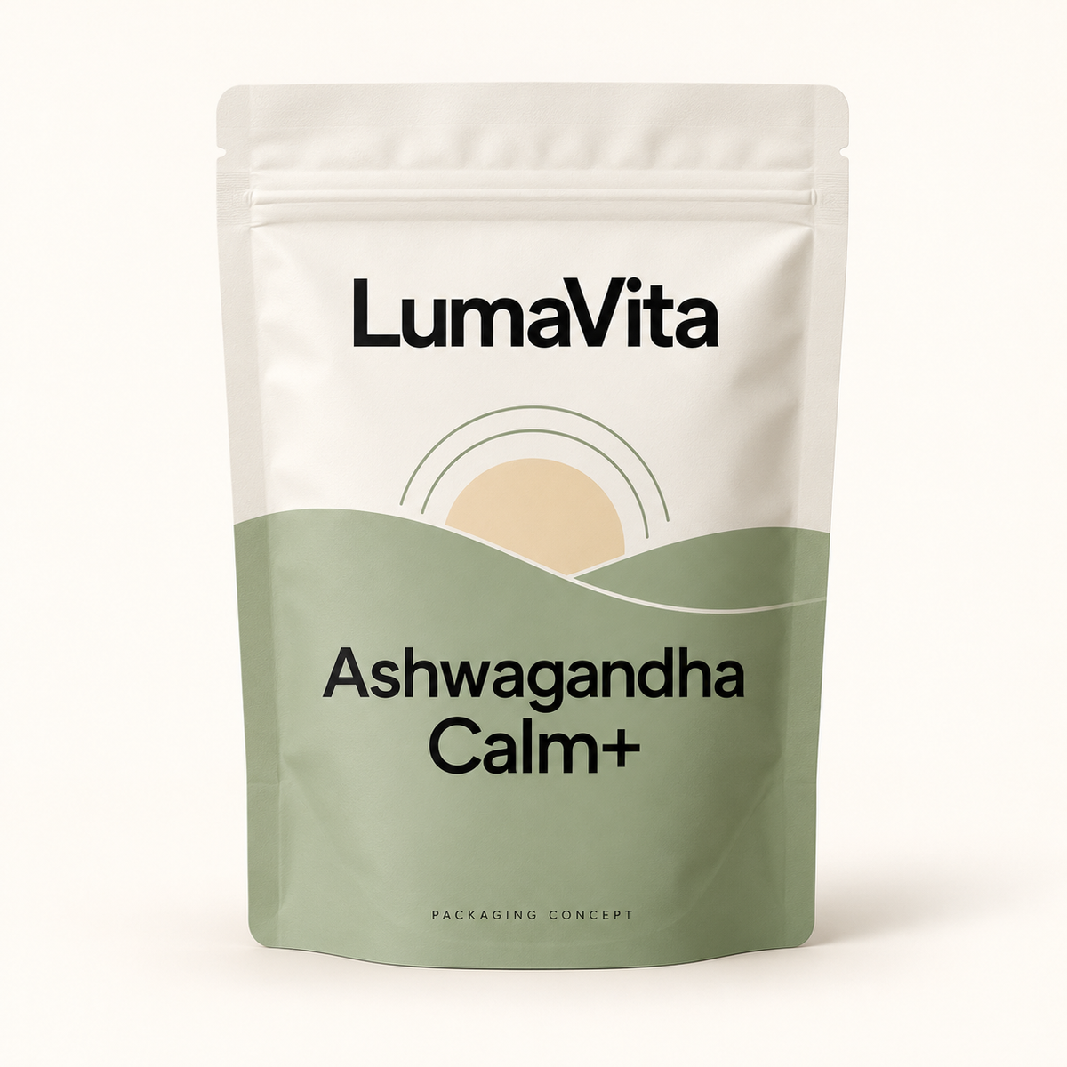 LumaVita Ashwagandha Calm+ packaging concept