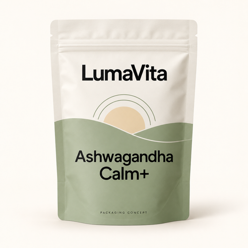 LumaVita Ashwagandha Calm+ packaging concept