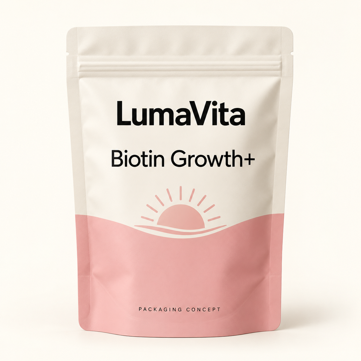 LumaVita Biotin Growth+ packaging concept