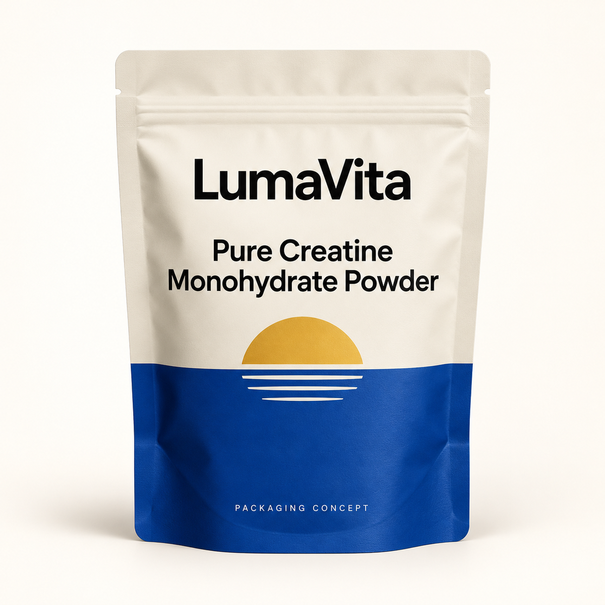 LumaVita Pure Creatine Monohydrate Powder packaging concept