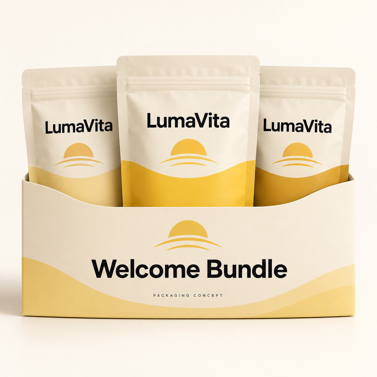 LumaVita Welcome Bundle packaging concept
