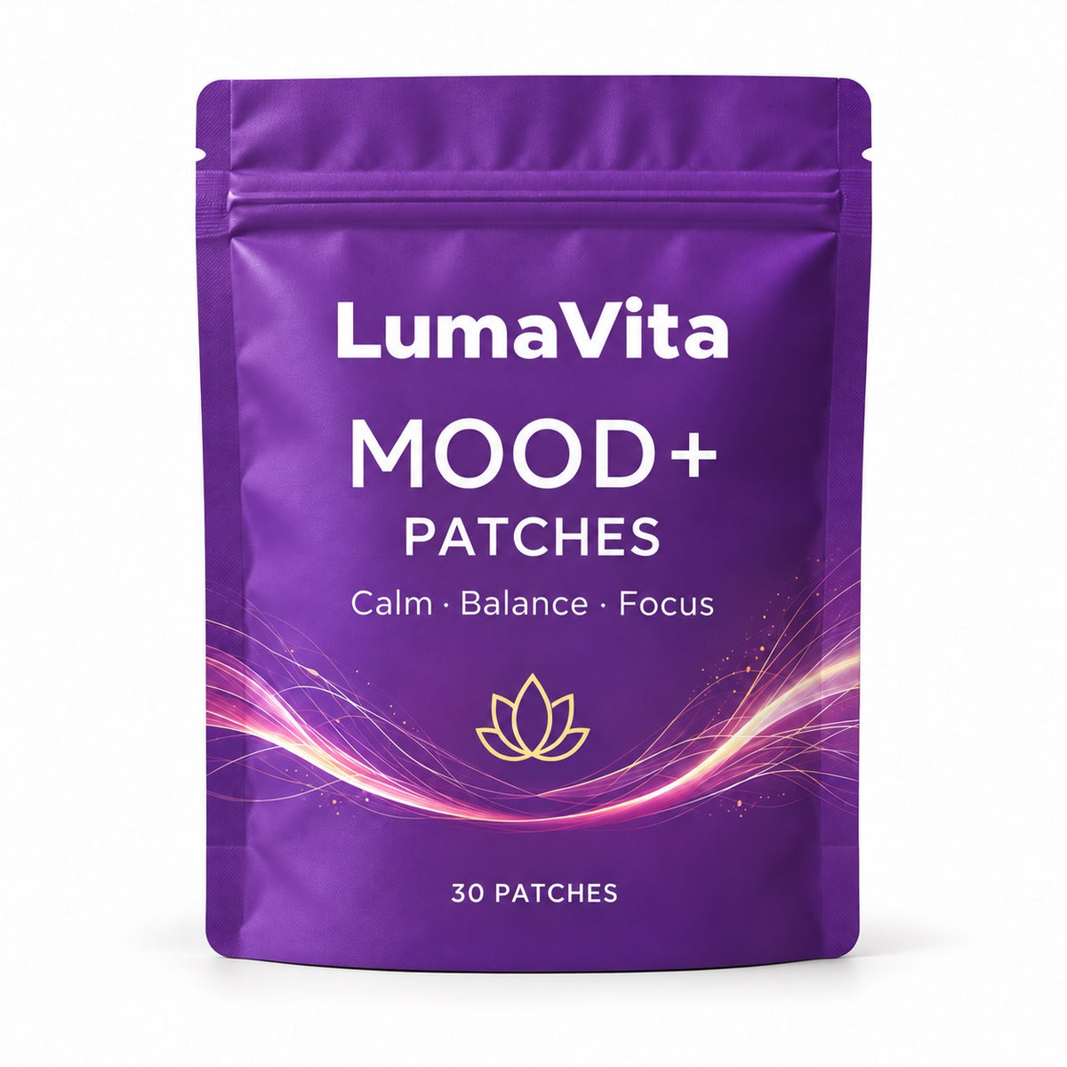 LumaVita Mood+ Patches packaging visualization, 30 patches